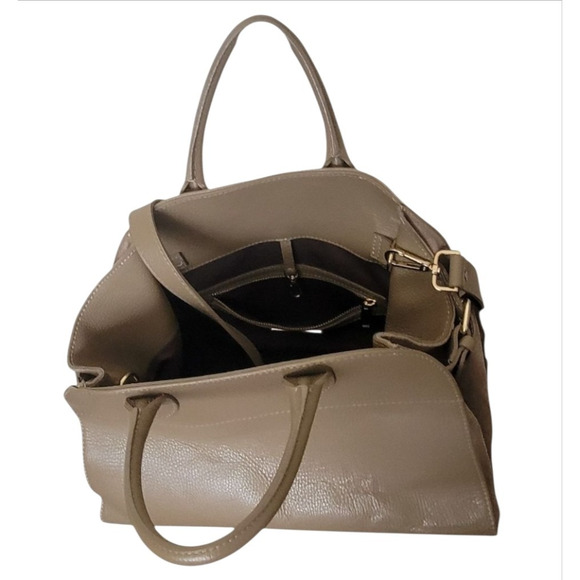 Anna Paola Italian Genuine Leather Taupe Women Handbag - Picture 2 of 3